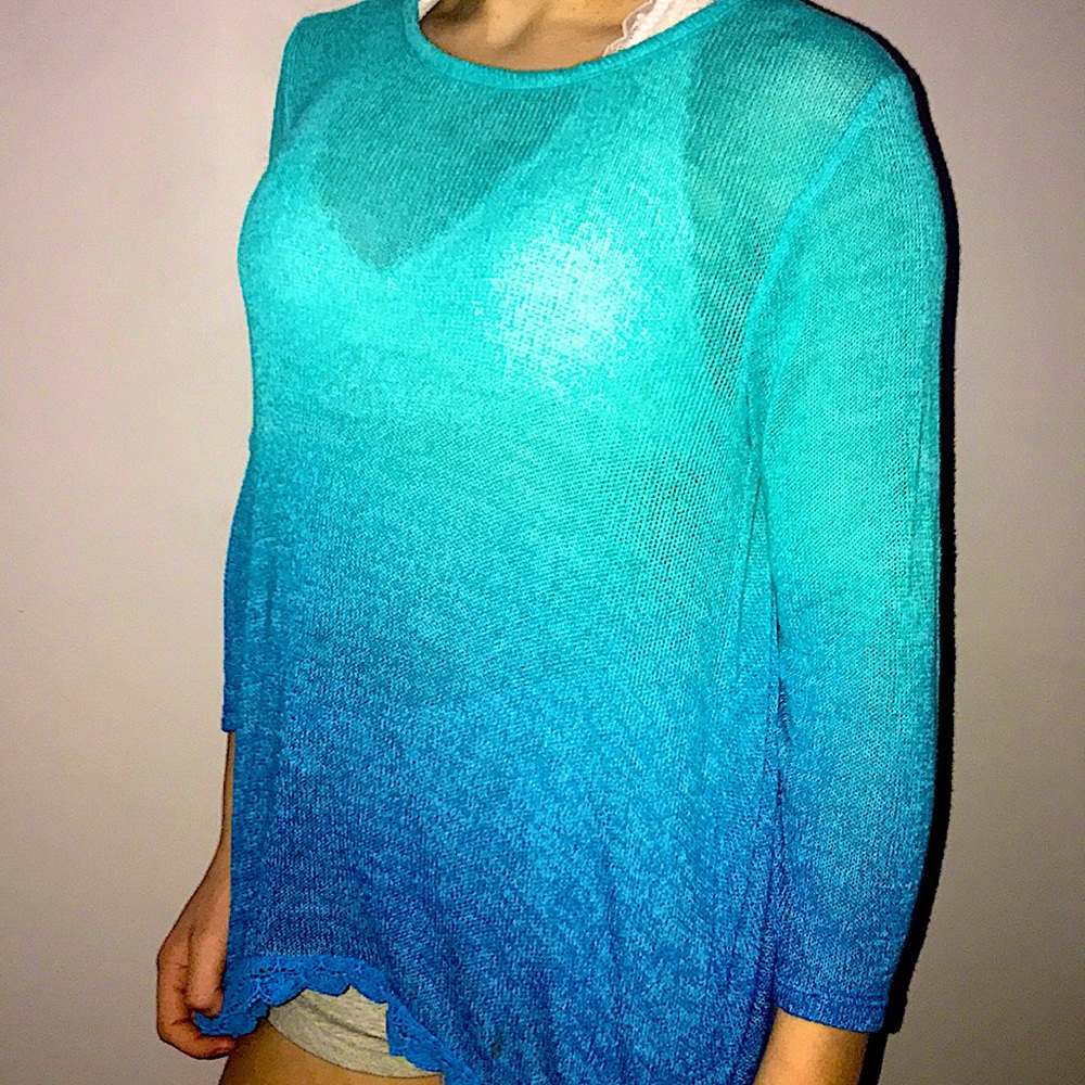 Teal to blue beach bottomless